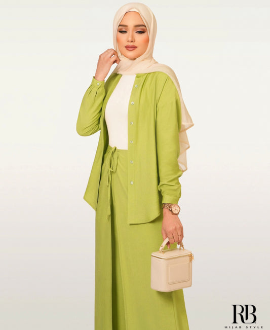 Pants and shirt green set