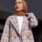 Brown plaid print coat