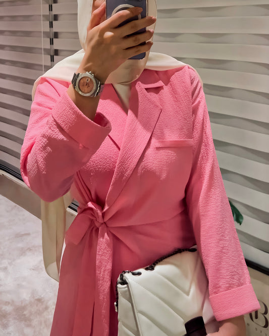 Pink blouse with bow set