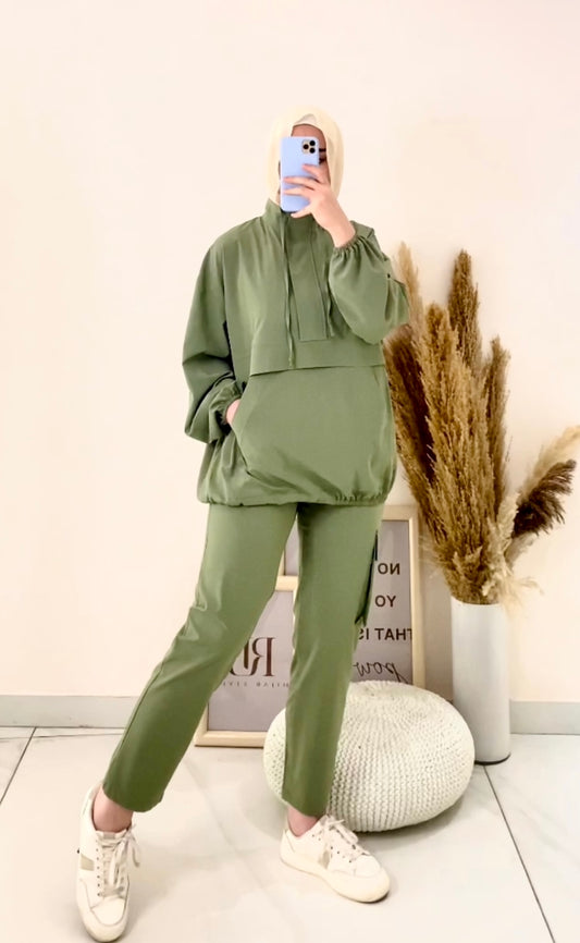 Dark green tracksuit