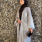 Handmade beaded abaya with black satin dress