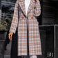 Brown plaid print coat