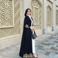 Black Abaya with Gold Embroidery sarma and Nol